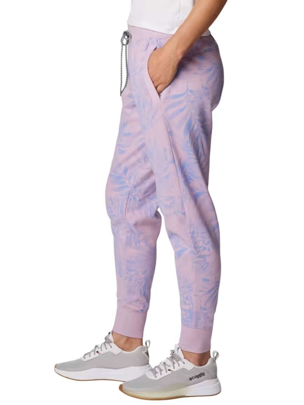 Columbia PFG ‘Slack Water’ French Terry Joggers’ Serenity/Palmetto Print